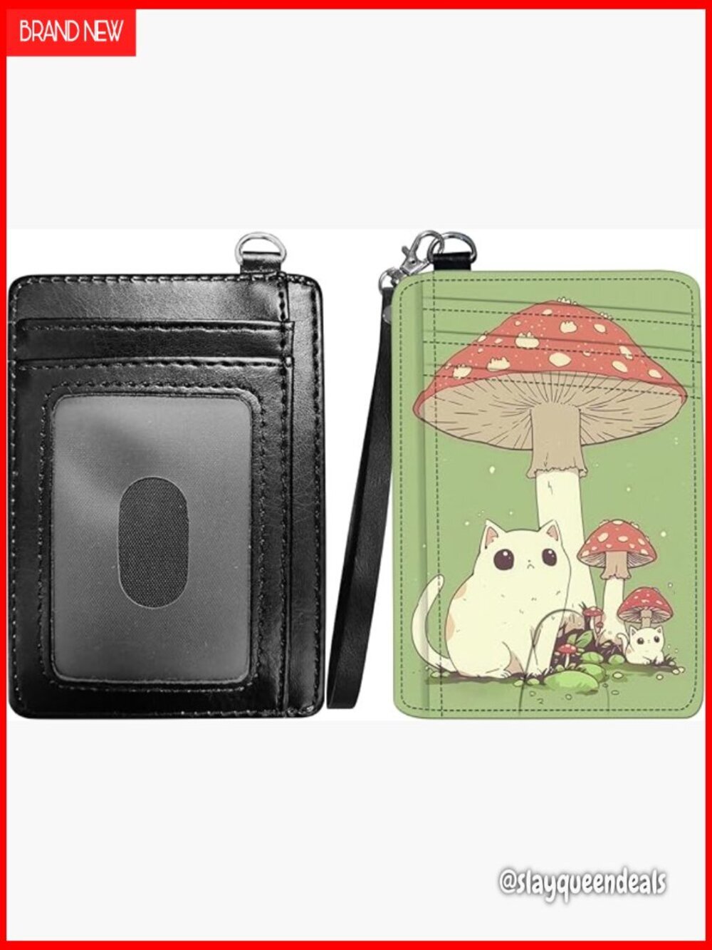 Slim Minimalist Wallet with Lanyard RFID Blocking Card Holder ID Window